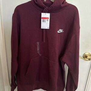 Men’s Nike Red Hooded Sweatshirt. Classic Pullover Design. Size Large